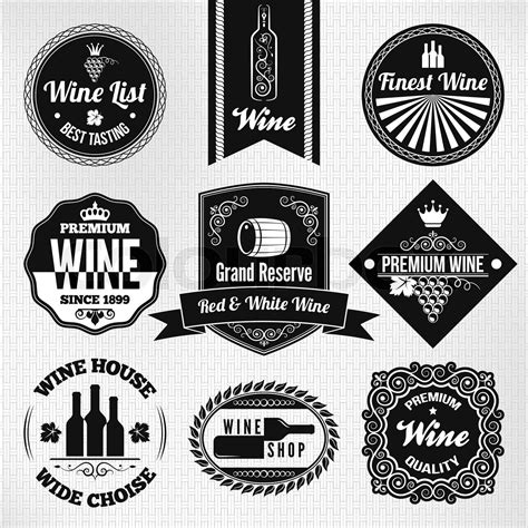 Wine Labels Set Stock Vector Colourbox