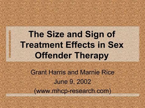 PPT The Size And Sign Of Treatment Effects In Sex Offender Therapy PowerPoint Presentation