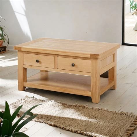 Devon Oak Storage Coffee Table Made With Oak