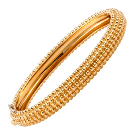 Van Cleef And Arpels Perlée 18 Karat Yellow Gold 5 Row Bangle Bracelet