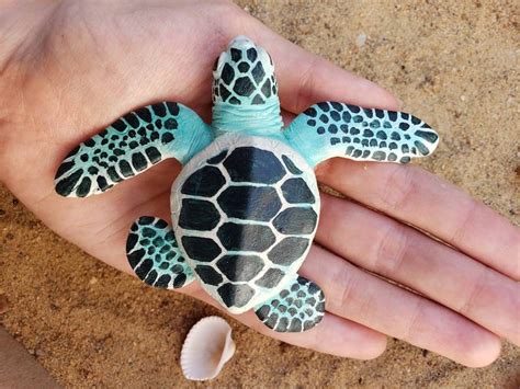 Cute Green Baby Sea Turtle Handmade Life Sized Polymer Clay Etsy