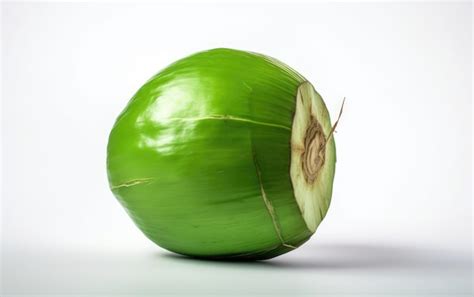 Premium Ai Image A Close Up Green Coconut Isolated On A White