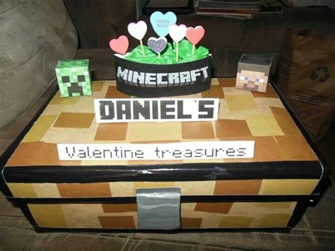 Minecraft Treasure Chest Valentine Box Minecraft Valentines Box Minecraft Valentines