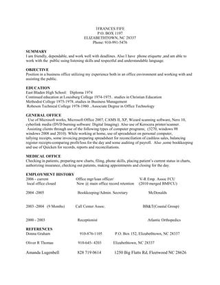 Resume Fleetwood PDF