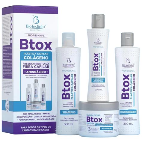 KIT CAPILAR 4 ITENS BTOX DE CHUVEIRO BIO INSTINTO Cosméticos Bio