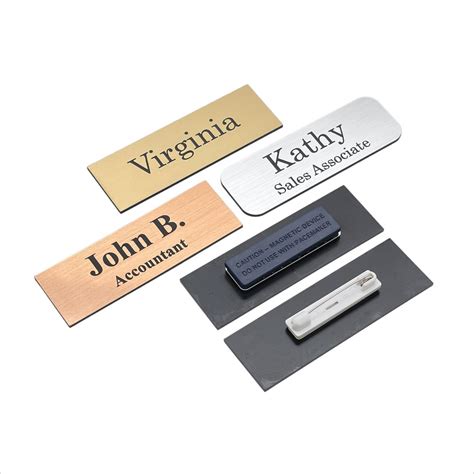 Customized Laser Engraved Name Badges With Pin Or Magnetic Backing Name