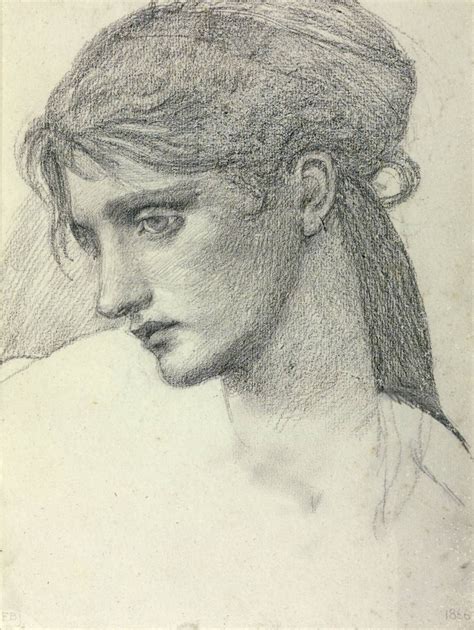 Study Of A Girl S Head 1866 Sir Edward Coley Burne Jones Portrait