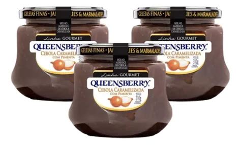 3 Geleia Gourmet Cebola Caramelizada Queensberry 310g Frete grátis