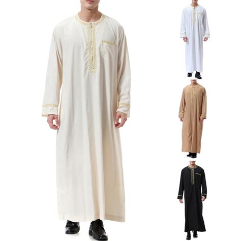 V Tements Musulmans Pour Hommes Arabes Thobe Thawb Caftan Manches