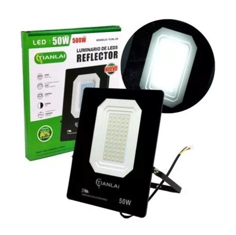 Reflector Led 50w Potente Exterior 4500lm Tianlai 10 Pz Caja Envío gratis