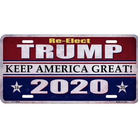 212 Main Lp 12515 6 X 12 In Re Elect Trump 2020 Metal License Plate