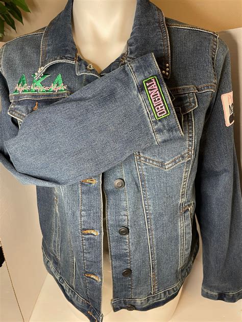 New Jean Jacket Custom Made For Alpha Kappa Alpha For Aka Etsy