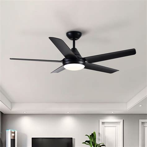 YUHAO Modern Ceiling Fan with Light 48'' 5-Blade Ceiling Fan With Light Kit And Dimmable LED ...