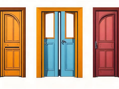 Premium AI Image | Vibrant Colorful Door with Frame on White Background