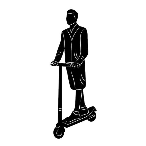 Premium Vector Man Riding A Scooter Silhouette Vector