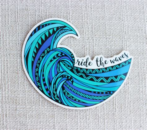 Ride The Waves Sticker Surfing Water Baby Gift Idea Etsy Surf