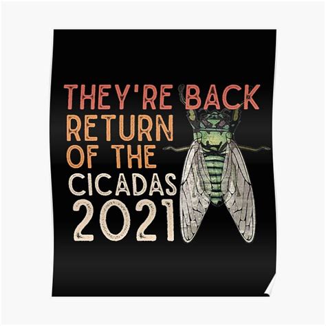 "Cicada Funny They're Back Return Of The Cicadas 2021 Brood X vintage ...