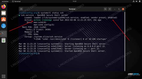 Enable Ssh On Ubuntu Jammy Jellyfish Linux Linuxconfig