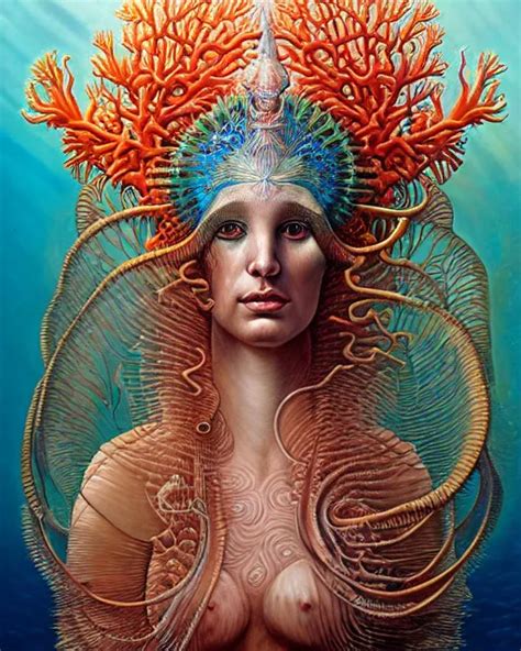 Realistic Detailed Underwater Portrait Of The Goddess Stable