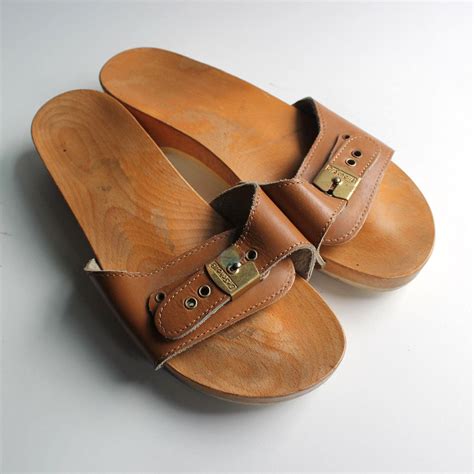 Sandals 85 Original Wood Dr Scholls Slip Ons 70s Shoes Slides