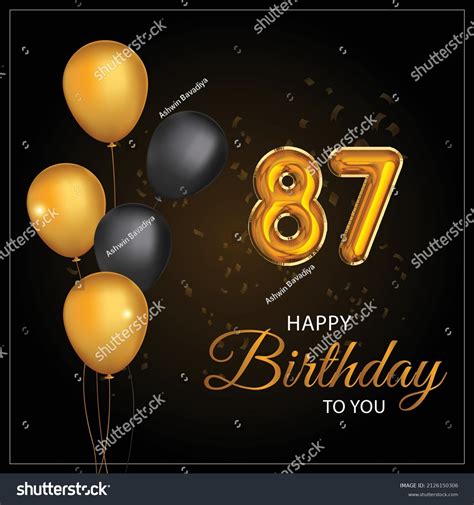 Happy 87th Birthday Greeting Card Vector Stock Vector Royalty Free