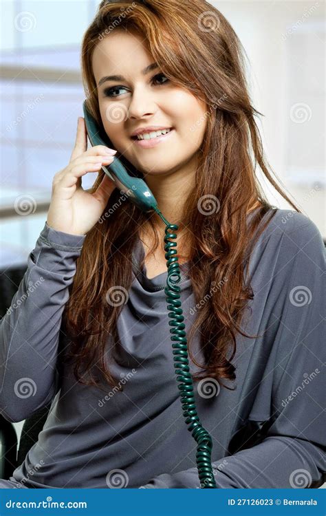 A Young Lady Answering Phone Call Stock Image Image Of Call Antique