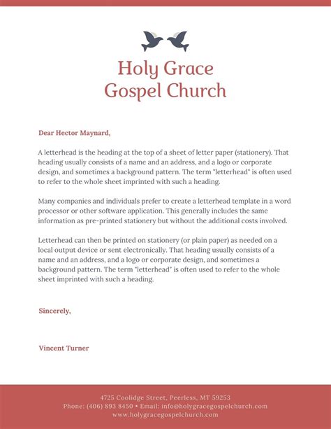 Free Printable Customizable Church Letterhead Templates Canva