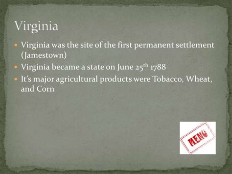 Facts About Virginia Colony