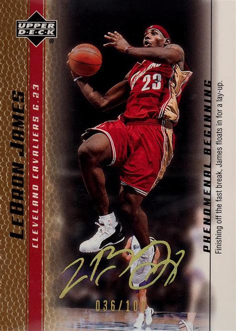 2003 04 Upper Deck LeBron James Phenomenal Beginning Gold 100 7