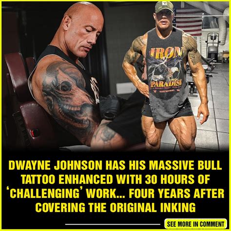 Dwayne Johnson Has His Massive Bull Tattoo Enhanced With 30 HOURS Of