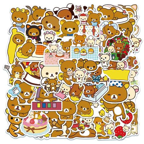 Pegatinas De Dibujos Animados De Oso Rilakkuma Kawaii Piezas Para