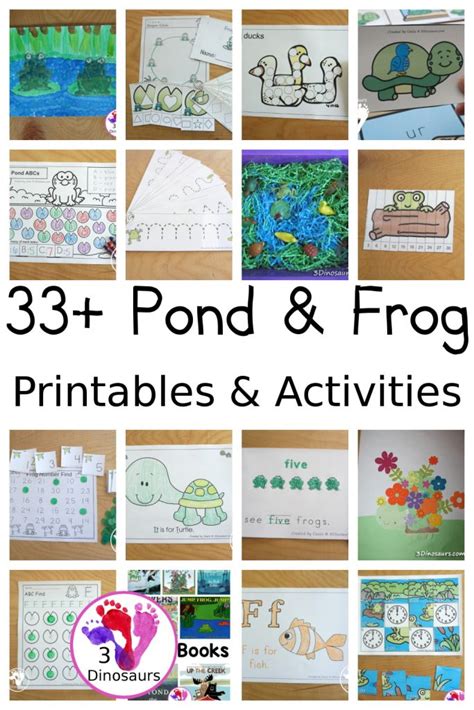 33 Pond And Frog Themed Printables And Activities 3 Dinosaurs