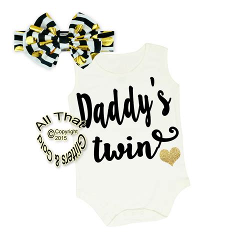 Daddy's Twin Baby Girls Toddler Little Girls Glitter Outfits Clothing Sets