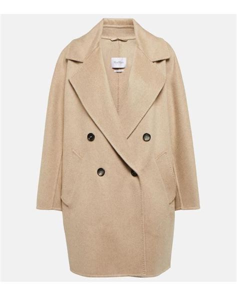 Max Mara Quai Double Breasted Cashmere Coat In Natural Lyst