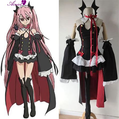 Anime Seraph Of The End Owari No Seraph Krul Tepes Cosplay Costume Full Set Girl Sexy Dress