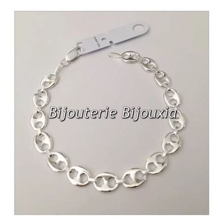 Bracelet Grain De Café 21cm en Argent Massif 925 1000