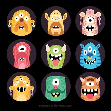 Im Genes De Monsters Caras Descarga Gratuita En Freepik