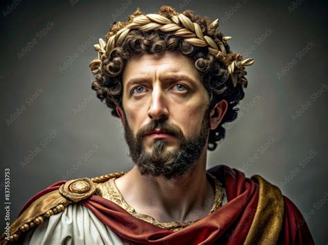 Portrait Of Marcus Aurelius Roman Emperor And Philosopher Depicted In