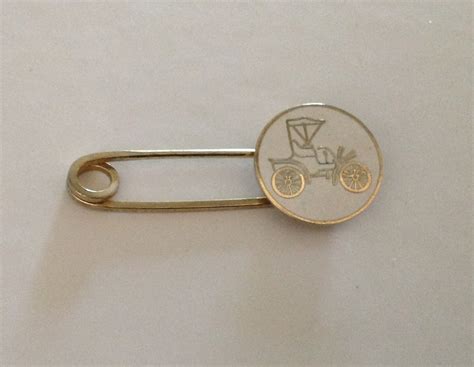 Antique Car Safety Pin Enamel Brooch Etsy