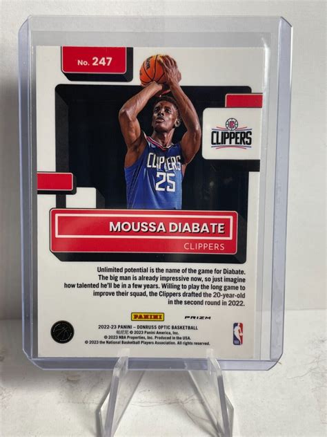 Moussa Diabate Panini Donruss Optic Rated Rookie Purple Shock