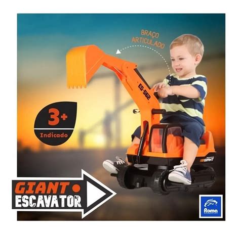 Trator Escavadeira Infantil Gigante Giant Escavator Roma