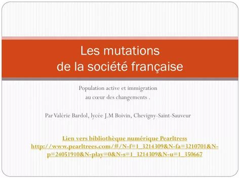 PPT Les mutations de la société française PowerPoint Presentation