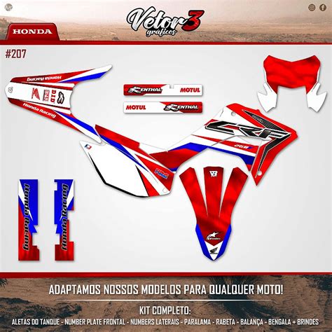 KIT GRÁFICO ADESIVO HONDA CRF 230 250 BIKER Vetor3 Gráficos O