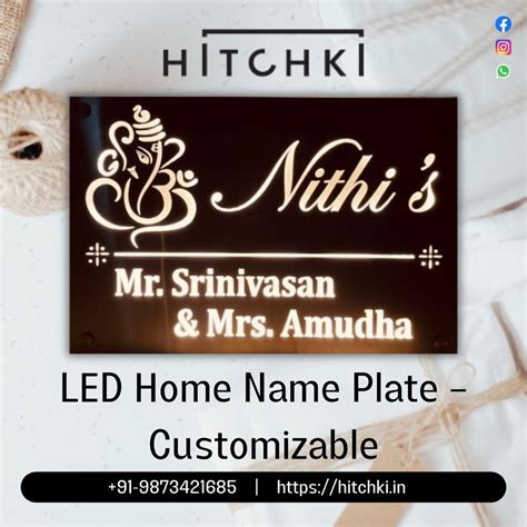 Divine Radiance Led Nameplate Featuring Krishan Ji Design