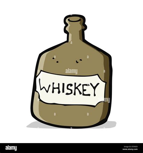 Cartoon Old Whiskey Bottle Stock Vector Art Illustration Vector