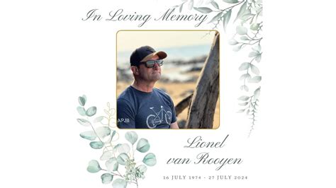 Memorial Lionel Van Rooyen YouTube