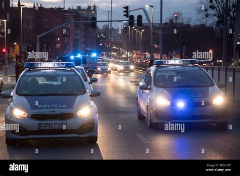 Polish traffic police car in Gdansk, Poland © Wojciech Strozyk / Alamy ...