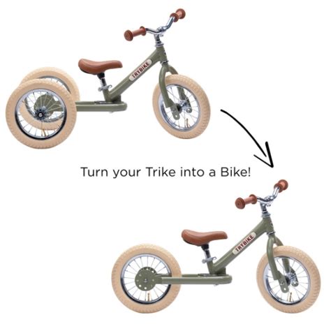 Trybike Balance Bike Green Wooden Balance Bikes Mulberry Bush