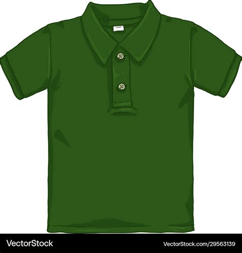 Single Cartoon Green Polo Shirt Royalty Free Vector Image