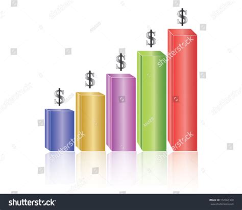 3d Business Growth Bar Graph Stock Vector Royalty Free 152066300